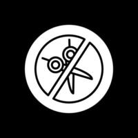 No Scissors Glyph Inverted Icon Design vector