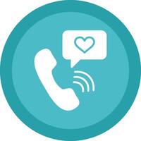 Telephone Glyph Due Circle Icon Design vector