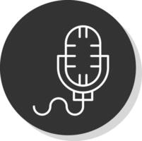 Microphone Glyph Due Circle Icon Design vector