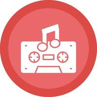 Cassette Glyph Due Circle Icon Design vector