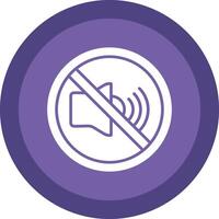 No Sound Glyph Due Circle Icon Design vector