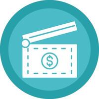 Clapperboard Glyph Due Circle Icon Design vector