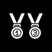 medallas glifo invertido icono diseño vector