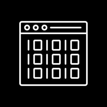 binario línea invertido icono diseño vector