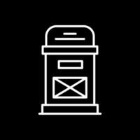 Postbox Line Inverted Icon Design vector