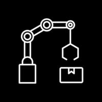 Mechanical Arm Line Inverted Icon Design vector