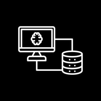 base de datos línea invertido icono diseño vector