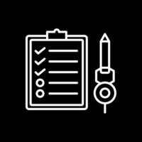 Check List Line Inverted Icon Design vector