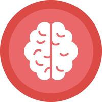 Brain Glyph Due Circle Icon Design vector