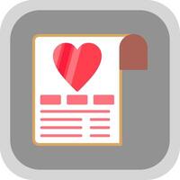 Wish List Flat round corner Icon Design vector
