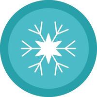 Snowflake Glyph Due Circle Icon Design vector