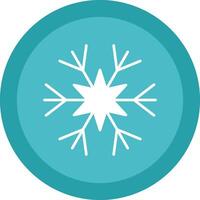 Snowflake Glyph Due Circle Icon Design vector