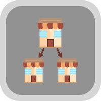 Chain Store Flat round corner Icon Design vector