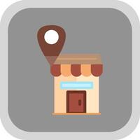 Shop Location Flat round corner Icon Design vector