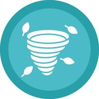 Tornado Glyph Due Circle Icon Design vector