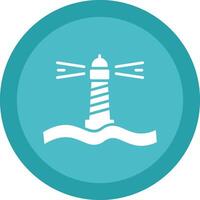 Lighthouse Glyph Due Circle Icon Design vector