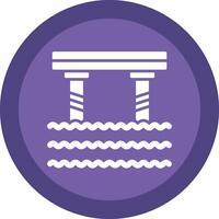 Bridge Glyph Due Circle Icon Design vector