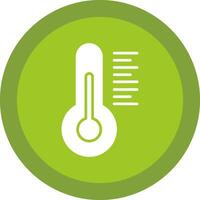 termómetro glifo debido circulo icono diseño vector