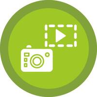 Camera Glyph Due Circle Icon Design vector