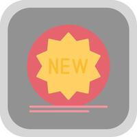 New Tag Flat round corner Icon Design vector