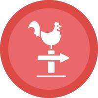 pollo glifo debido circulo icono diseño vector