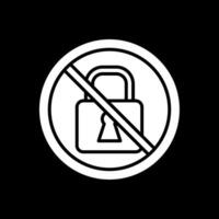 prohibido firmar glifo invertido icono diseño vector