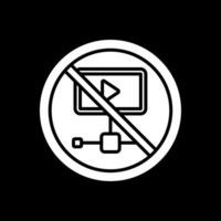 Prohibited Sign Glyph Inverted Icon Design vector