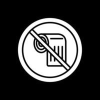 Prohibited Sign Glyph Inverted Icon Design vector