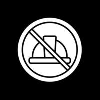 prohibido firmar glifo invertido icono diseño vector