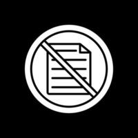 Prohibited Sign Glyph Inverted Icon Design vector