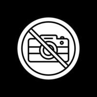 No Camera Glyph Inverted Icon Design vector