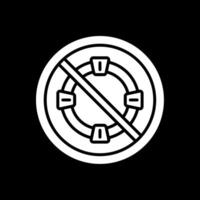 Prohibited Sign Glyph Inverted Icon Design vector