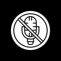 No Microphone Glyph Inverted Icon Design vector