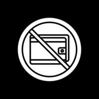 prohibido firmar glifo invertido icono diseño vector