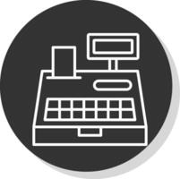 Cash Register Glyph Due Circle Icon Design vector