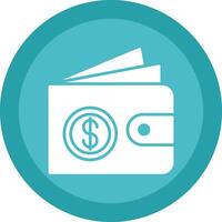 Wallet Glyph Due Circle Icon Design vector