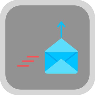 Mail Flat round corner Icon Design