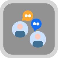 Chat Flat round corner Icon Design vector