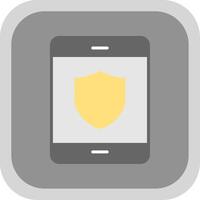 Security Flat round corner Icon Design vector