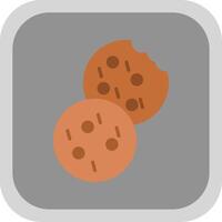 Cookie Flat round corner Icon Design vector