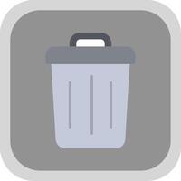 Trash Flat round corner Icon Design vector