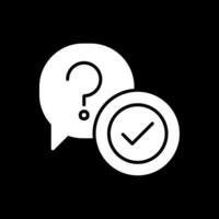 Question Glyph Inverted Icon Design vector