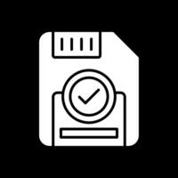 Disk Glyph Inverted Icon Design vector