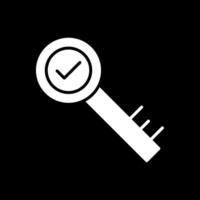 Key Glyph Inverted Icon Design vector