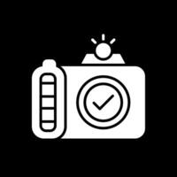 Camera Glyph Inverted Icon Design vector