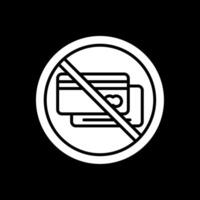 prohibido firmar glifo invertido icono diseño vector