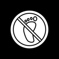 Prohibited Sign Glyph Inverted Icon Design vector