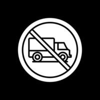 No Heavy Vehicle Glyph Inverted Icon Design vector