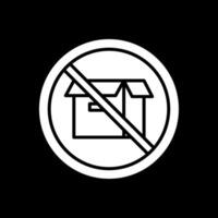 Prohibited Sign Glyph Inverted Icon Design vector