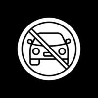 prohibido firmar glifo invertido icono diseño vector